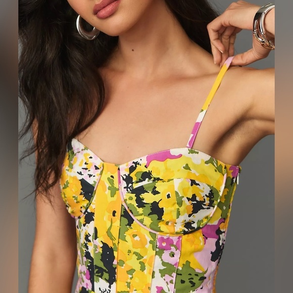 NWT S/W/F Printed Corset Maxi Dress - Picture 4 of 4